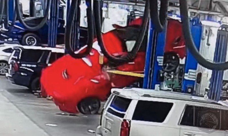 WATCH: 2023 Corvette Z06 Falls Off Lift During Pre-Delivery Inspection